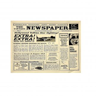tovaglietta monouso in carta paglia con stampa newspaper