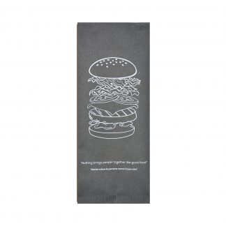 Portaposate carta paglia nero - hamburger
